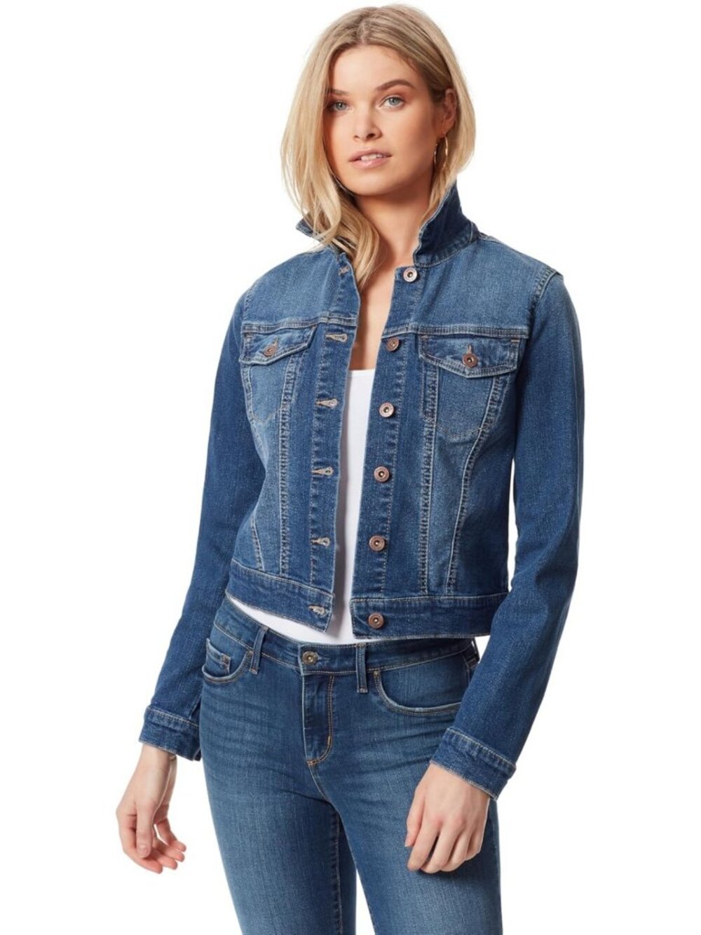 Jessica Simpson womens Pixie Classic Feminine Fit Crop Jean Jacket